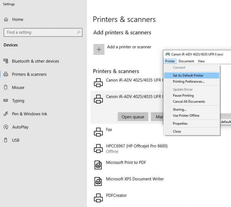 Canon Printer Set Default Paper Size