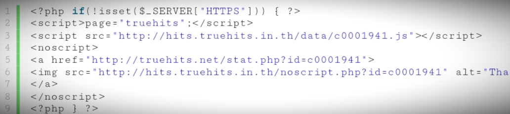 การใช้ php คุมการเรียก truehits บน https